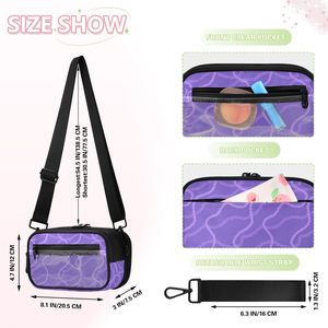 Bolsos Bandolera para Mujer con Diseño de Lei Hawaiano 3 en 1, Color Morado, de Poliéster, con Estampado Personalizado, para Chicas - Product Image 4