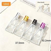Vente en gros de flacons à bille en verre écologiques et recyclables de 10 ml pour huiles essentielles avec couvercles, flacons cosmétiques vides pour essences, logo personnalisé