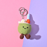 Handgemaakte gehaakte kokoswaterbeker sleutelhanger schattig amigurumi fruitpop hanger rugzak accessoires groothandel 2026