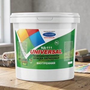 Pintura de Emulsión para Interiores 4kg, Revestimiento Acrílico a Base de Agua con Acabado Mate Liso para Concreto, Ladrillo y Yeso, Universal - Product Image 3