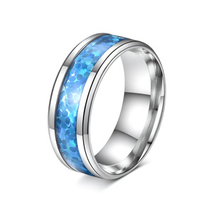 <b>Titanium</b> Steel <b>Ring</b> Fashionable Deep Sea <b>Ring</b> With Cool And Changing Color Design Men's And Women's Matching Trendy Item <b>Ring</b> - Product Image 1