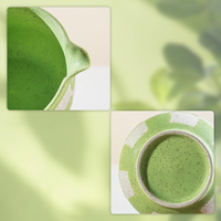 Bol à matcha personnalisé avec bec verseur et support pour fouet, ensemble de bol à thé matcha en céramique de qualité supérieure et support pour fouet en bambou