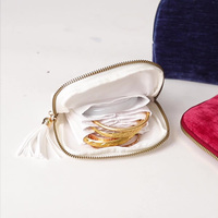 Sac de rangement à fermeture éclair en chenille à pompons, anti-poussière, pour bracelets et perles, vente directe usine