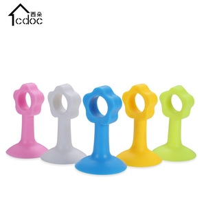 Tcdoc Silicone Door Stopper Wall Mount Multi Color Bathroom Door <b>Window</b> Stopper Easy Installation - Product Image 1