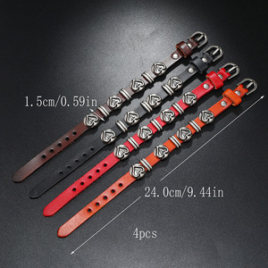 Bijoux à la mode hommes femmes cuir marron tressé as de pique <span class=keywords><strong>Bracelet</strong></span> Punk Poker bêche un fermoir homme <span class=keywords><strong>Bracelet</strong></span> breloques réglable - Product Image 6