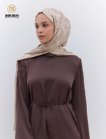Villus Rose Personnalisable Conception Satin Soie Ethnique Bandanas 110*110cm Imprimé Carré Hijab Écharpe Musulman Bébé Tudung En Gros
