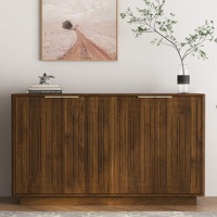 Buffet moderne avec rangements, grand buffet cannelé avec étagères réglables, credenza, meuble d'appoint, console
