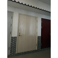 Puertas Cortafuego Grandes de Acero Sólido y Madera Polimérica, Puerta de Entrada Interior Moderna para Hotel con Acabado de Prevención de Incendios
