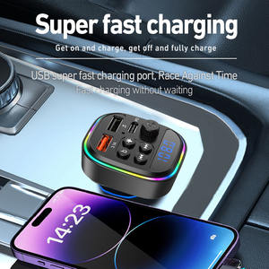 C16 Transmisor FM inalámbrico Kit de coche Reproductor de MP3 Bluetooth con cargador rápido USB tipo C dual 5V3A Luz colorida - Product Image 3