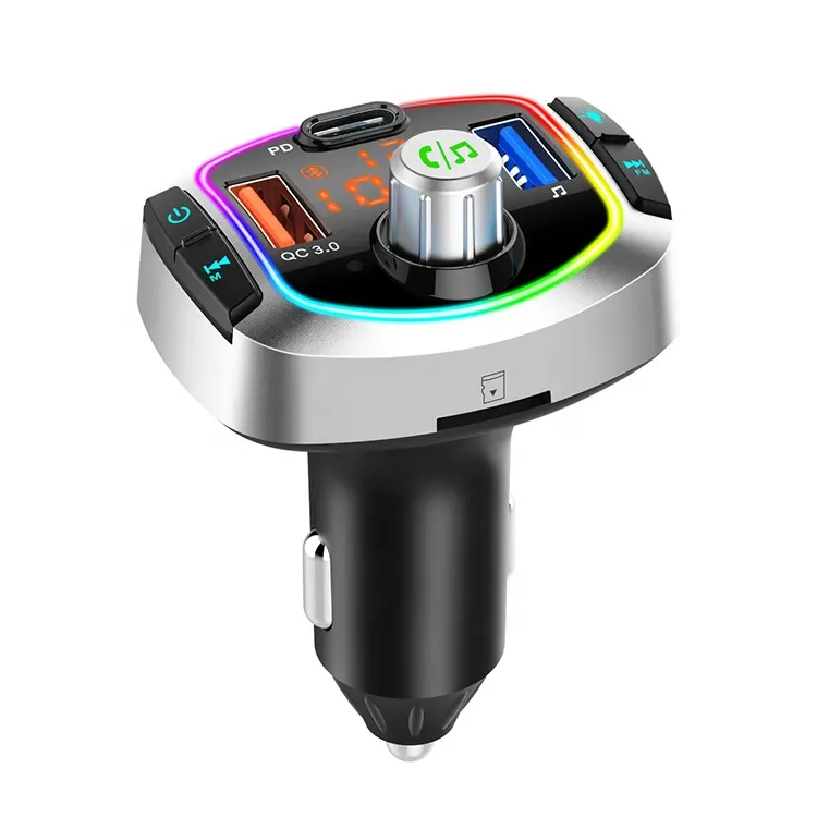 BC63 Wireless V5.0 FM Transmitter Wireless car kit Radio Adapter with Quick Charge 3.0 usb car charger