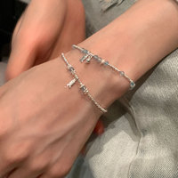 Argent bleu clair cristal petit poisson pour Bracelet pour femmes polyvalent luxe mode perlé bijoux haut de gamme exquis