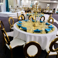 Décorations de mariage, table d'événement, plateau de table rond flexible en acrylique doré réfléchissant, 72 pouces, miroir