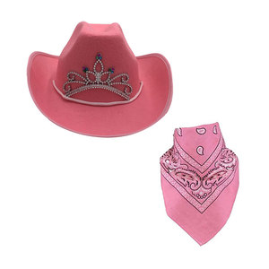 Sombreros de fieltro para fiesta, Bandanas, Navidad, Halloween, vaquera, conjunto de disfraz, Paisley, Bandana, sombrero de <span class=keywords><strong>vaquero</strong></span> - Product Image 1