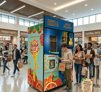 Système de distribution de jus d'orange sans surveillance à haute efficacité, en acier galvanisé, avec fonction de nettoyage automatique, fabrication directe d'usine