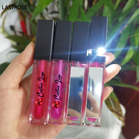 Rouge à lèvres liquide mat imperméable végétalien 7ML brillant à paillettes Nude clair marque privée brillant à lèvres de luxe avec lumière LED et miroir