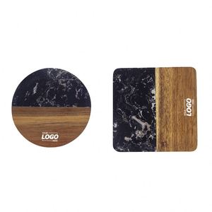 Stylish Marble Acacia Wood Coasters for Business Promotional Gifts <b>Table</b> <b>Protection</b> Drink Coasters for Home Decoration - Product Image 4