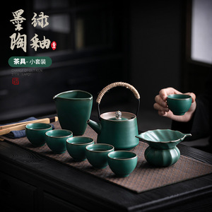 Service à thé Kung Fu complet, théière et tasses en poterie de style chinois, pour la maison, le bureau, ou comme cadeau d'affaires - Product Image 4