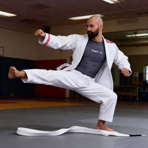 <span class=keywords><strong>Kimono</strong></span> de Jiu-Jitsu en tissu tissé or 480 GSM - <span class=keywords><strong>Kimono</strong></span> de Jiu-Jitsu de qualité supérieure et <span class=keywords><strong>Kimono</strong></span> Gi pour la compétition, col en caoutchouc, broderie personnalisée, conforme à la norme IBJJF - Product Image 6
