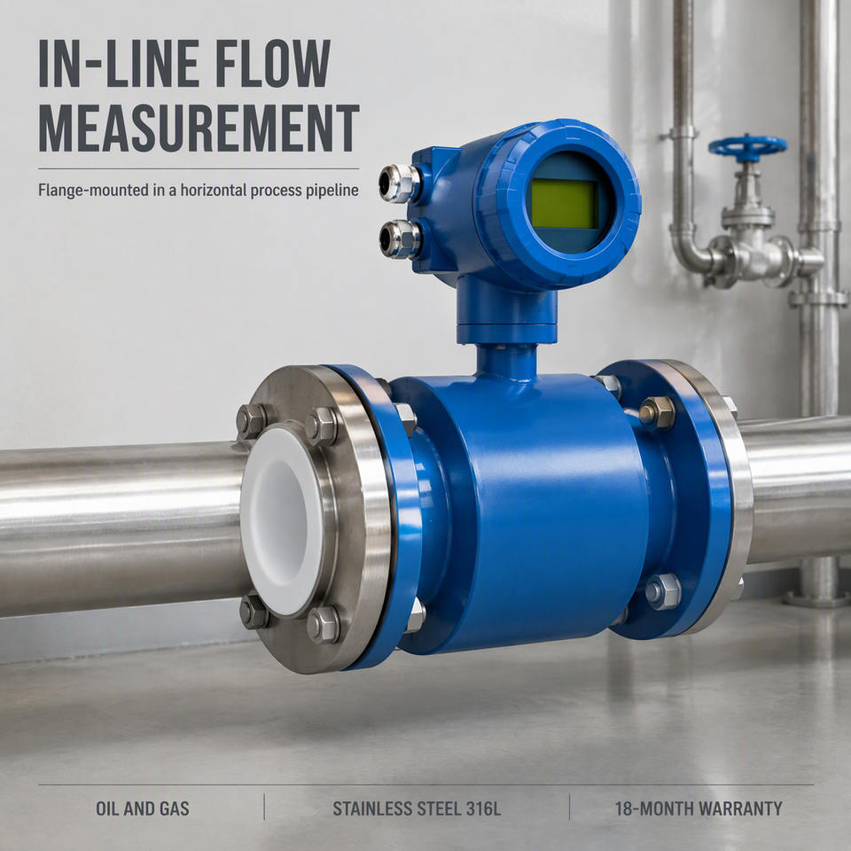Magnetic Flow Meter, Flange Connection Electromagnetic Flowmeter with ...