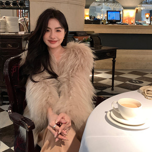 Autumn Winter Solid Color <strong>Beach</strong> Wool New Artificial Korean Winter Faux Fur Women <strong>Coat</strong> - Product Image 1