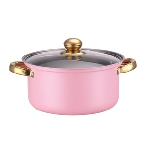 <span class=keywords><strong>2025</strong></span> nóng bán cổ điển Thiết kế thân thiện với môi 10 cái thép không gỉ màu hồng nấu ăn chậu với nắp soong bếp Cookware sets - Product Image 2