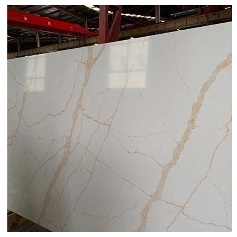 wholesale thick artificial calacatta gold quartz stone slab