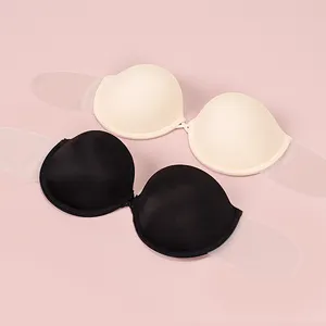 Side Adhesive Tape Underwire Push Up Invisible Seamless Backless Silicone Bra For Women