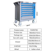 Carrito de Herramientas para Mantenimiento Automotriz de 7 Cajones, Superficie de Trabajo de Acero Inoxidable+ABS, Juego de Herramientas de 245 Piezas Resistente al Aceite, Taller de Reparación Automotriz 4S