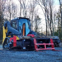RIMA Processeur de bois hydraulique tout-en-un, fendeuse de bûches, attache pour mini-chargeuse, processeur de bois de chauffage