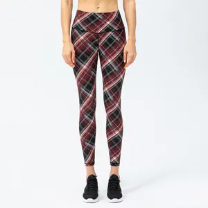 Fornecedor de roupas esportivas leggings para mulheres de ginástica cintura alta treino grade calças justas leggings para ioga