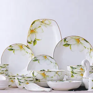 Cheap Wholesale Pakistan Popular New Bone China Wedding Dinnerware Table Dish Ware Creamic Porcelain Dinner Set