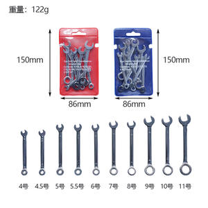 10pcs Mini <b>Mirror</b> Polish Open-End Wrench Set Metric/Imperial Adjustable Box Wrench Combination for <b>Pocket</b> Use - Product Image 3