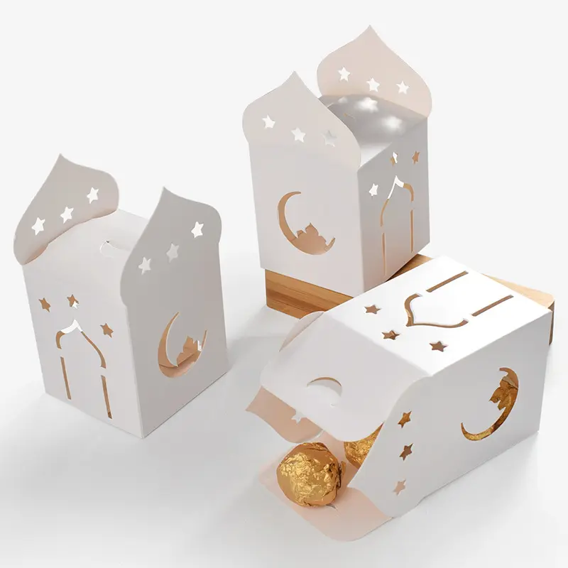 Müslüman hediye kutusu EID Mubarak şeker kutuları ramazan ay yıldız cami hediye kutusu müslüman parti dekorasyon malzemeleri