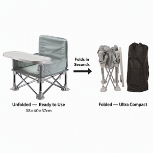 Silla Alta para Bebé en Oferta, Mama Sandalyesi, Silla Elevadora Plegable para Bebé, para Acampar al Aire Libre, para Alimentar a Bebés <span class=keywords><strong>de</strong></span> 6 a 36 Meses - Product Image 3