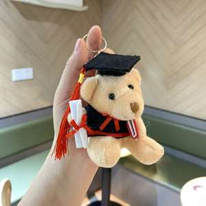 12cm Doctor Bear Plush Keychain Soft PP Cotton Cartoon <b>Doll</b> Children's Bag Pendant <b>Accessory</b> for Girls - Product Image 5