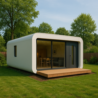 Cabane préfabriquée de luxe en forme de pomme, structure en acier, mobile, sur mesure, pour hôtel, resort et camping