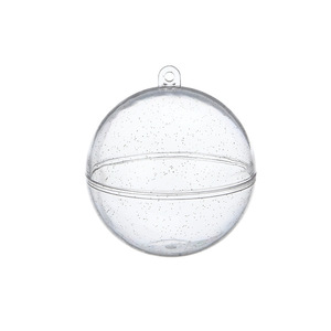 Boule de Noël en plastique 7CM/8CM transparente ouvrable, ornement suspendu avec décoration de Noël à l'intérieur - Product Image 3