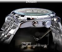 Penjualan laris baru ikat jam tangan baja tahan karat Jaragar pria jam tangan mekanis otomatis berongga Dial besar kasual modis Tourbillon