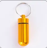 Groothandel Aluminium Medicijnfles Verzegelde Pillendoos Outdoor Noodmedicijn Cartridge Mini Sleutelhanger