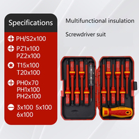 Tournevis électrique haute tension isolé 13 pièces, alimentation spéciale transfrontalière, boîte à outils avec clés