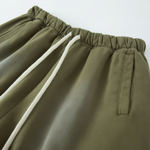 Personalizado en blanco sudor corto cordón ácido lavado vintage liso francés Terry algodón polar Jogger deportes lavado pantalones cortos para hombre - Product Image 2