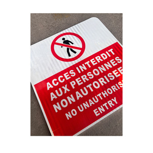 Señal de parada de tráfico rojo personalizable sin tablero de entrada de material de aluminio con Flecha de acero para <span class=keywords><strong>seguridad</strong></span> <span class=keywords><strong>vial</strong></span> - Product Image 3