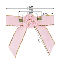 Rosettes en tissu artificiel Mini fleurs artisanat bricolage couture décoration mariage Festival petit ruban Roses avec feuilles vertes