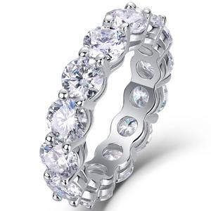 कस्टम मोइससानाइट डायमंड वीमेन के अनंत बैंड ने मोइससानाइट ज्वेलरी ज्वेलरी s925 स्टर्लिंग सिल्वर सगाई हीरे की अंगूठी - Product Image 1