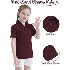 Nueva Llegada Camisetas Polo de Manga Corta Color Amarillo para Niñas Uniformes Escolares - Product Image 6