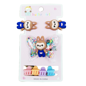 Lindo y Dulce Clip para el Pelo con Mini Lazo de Muñeca Labubu, Lazo con Lentejuelas y Mariposa, Accesorio Duradero de Plástico para el Pelo para Niños - Product Image 6