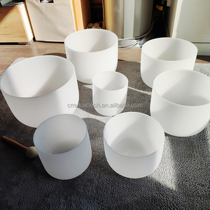 קערות קריסטל אלכימיה 432 הרץ סט קערות קריסטל מזמרות לטיפול בצלילים קוורץ לבן חלבי כלי ריפוי בצלילים מוזיקה מדיטציה - Product Image 3