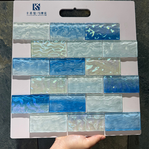 <span class=keywords><strong>Mosaico</strong></span> <span class=keywords><strong>para</strong></span> Piscina al por Mayor, 300*300, Azul Iridiscente Irregular, Azulejos de Vidrio <span class=keywords><strong>para</strong></span> Paredes de Baño y Cocina - Product Image 5