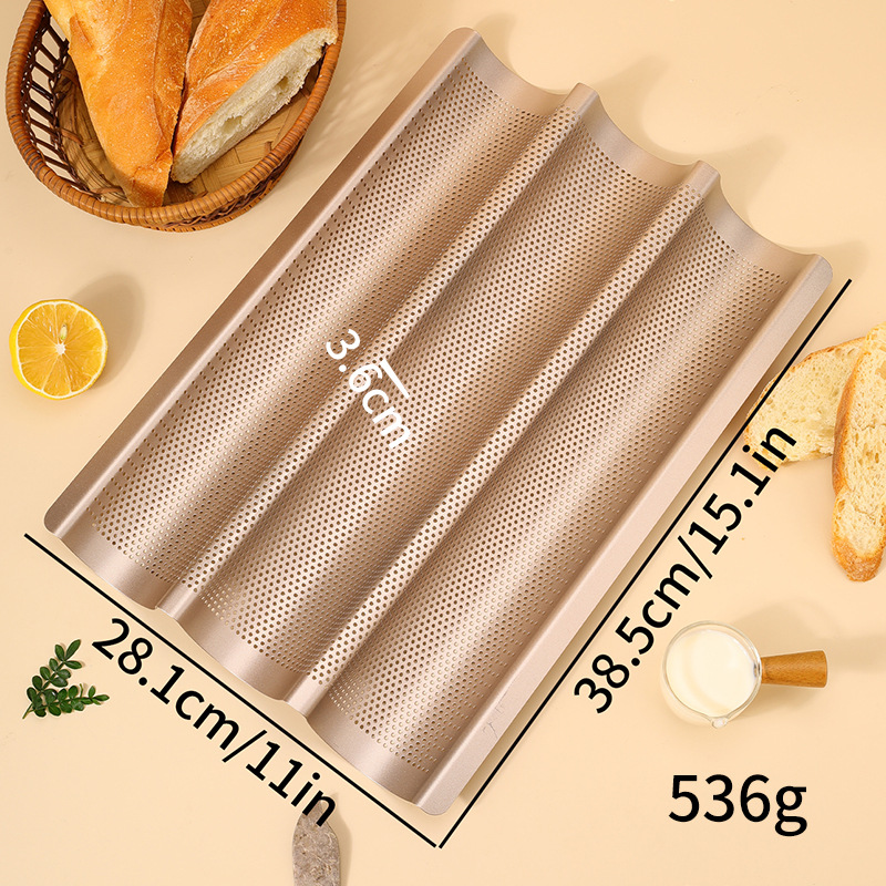 Baguette dorée à 3 fentes à large côté
