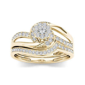 Anello di fidanzamento da donna H064 in oro giallo con diamanti naturali taglio brillante rotondo, colore G - Product Image 3